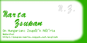 marta zsupan business card